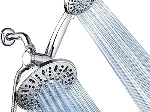 AquaDance 7" Premium High Pressure 3-Way Rainfall Combo for The Best of Both Worlds - Enjoy Luxurious Rain Showerhead and 6-Setting Hand Held Shower Separately or Together - Chrome Finish - 3328