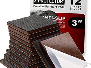 X-PROTECTOR Non Slip Furniture Pads – 12 Premium Furniture Grippers 3"! Best SelfAdhesive Rubber Feet Furniture Feet – Ideal Non Skid Furniture Pad Floor Protectors – Keep Furniture in Place!