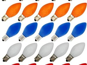 25 Pack C7 Multicolor Christmas Replacement Light Bulbs - C7