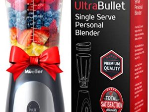Mueller Ultra Bullet Personal Blender for Shakes and Smoothies with 15 Oz Travel Cup and Lid