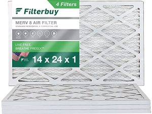 Filterbuy 14x24x1 Air Filter MERV 8 Dust Defense (4-Pack)