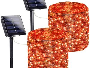 SANJICHA Orange Super-Long Solar Halloween Lights