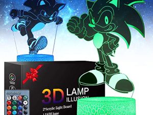 FLOWDUCK 2 Patterns 3D Illusion Lamp - Anime Toys LED Night Light for Kids Room Decor