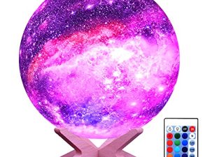 HYODREAM 3D Moon Lamp Kids Night Light Galaxy Lamp 16 Colors LED Light with Rechargeable Battery Touch & Remote Control as Birthday Gifts for Boys/Girls/Kids