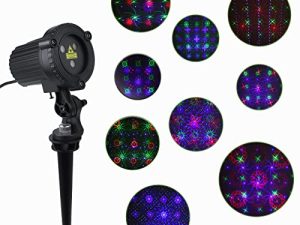 MHAZDZE Outdoor Laser Christmas Projector Lights 18 Pattern Decorative Laser Projector for Home and Garden