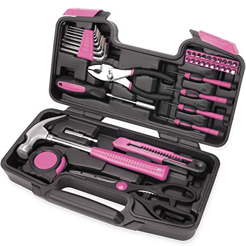 40-Piece All Purpose Household Pink Tool Kit for Girls 40-Piece All Purpose Household Pink Tool Kit for Girls