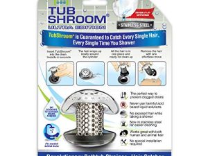 TubShroom Ultra Revolutionary Bath Tub Drain Protector Hair Catcher/Strainer/Snare Stainless Steel