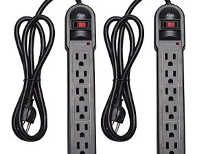 KMC 6-Outlet Surge Protector Power Strip 2-Pack