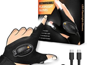 Rechargeable LED Flashlight Gloves Gifts for Men