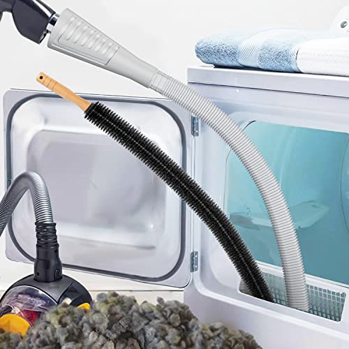 2 Pieces Dryer Vent Cleaner Kit-Dryer Lint Brush Vacuum Hose Attachment Brush Lint Remover Power Washer and Dryer Vent Vacuum Hose Off-White 2 Pieces Dryer Vent Cleaner Kit-Dryer Lint Brush Vacuum Hose Attachment Brush Lint Remover Power Washer and Dryer Vent Vacuum Hose Off-White