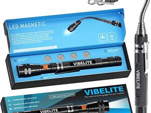 VIBELITE Extendable Magnetic Flashlight with Telescoping Magnet Pickup Tool-Cool Gadgets Gifts Idea & Christmas Stocking Stuffers For Men