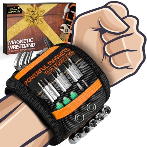 HANPURE Tool Gifts for Men Stocking Stuffers - Magnetic Wristband for Holding Screws HANPURE Tool Gifts for Men Stocking Stuffers - Magnetic Wristband for Holding Screws