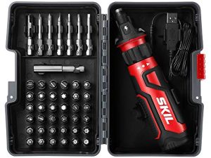 SKIL Rechargeable 4V Cordless Screwdriver with Circuit Sensor Technology Includes 45pcs Bit Set