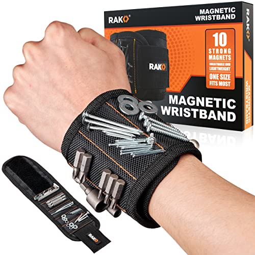 RAK Magnetic Wristband for Holding Screws - Christmas Gifts for Men Who have Everything - Wrist Magnet Tool or Screw Holder for Handyman RAK Magnetic Wristband for Holding Screws - Christmas Gifts for Men Who have Everything - Wrist Magnet Tool or Screw Holder for Handyman