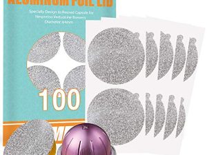 CAPMESSO Aluminum Foils Lids to Reuse Vertuoline Capsules Coffee Pods Compatible with Nespresso VertuoLine Machine 64mm(100/package)