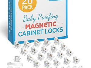 20 Pack Magnetic Cabinet Locks Baby Proofing - Vmaisi Children Proof Cupboard Drawers Latches - Adhesive Easy Installation