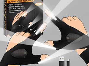 Rechargeable LED Flashlight Gloves - Gifts for Men Stocking Stuffers Christmas Birthday Gifts for Dad Him Boyfriend Husband - Waterproof Lights Car Guy Cool Gadgets Tools for Fishing Camping Repairing