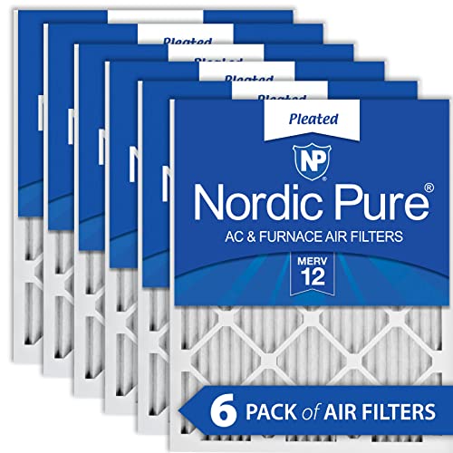 Nordic Pure 16x20x1 MERV 12 Pleated AC Furnace Air Filters 6 Pack Nordic Pure 16x20x1 MERV 12 Pleated AC Furnace Air Filters 6 Pack