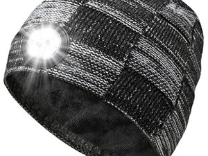 Gifts for Men Beanie Hat with Light - Christmas Stocking Stuffers for Men Dad Birthday Gifts for Men Women Husband Teens Him Rechargeable Flashlight LED Headlamp Cap Winter Knit Lighted Headlight Hat