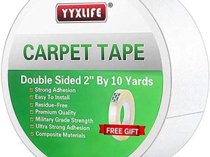 YYXLIFE Double Sided Carpet Tape for Area Rugs Carpet Adhesive Removable Multi-Purpose Rug Tape Cloth for Hardwood Floors
