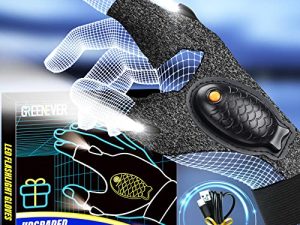 Rechargeable LED Flashlight Gloves Gifts for Men - Christmas Stocking Stuffers Birthday Gifts Cool Gadgets for Dad Husband Women Mom Hands-Free Lights for Night Fishing Repairing BBQ Running Camping