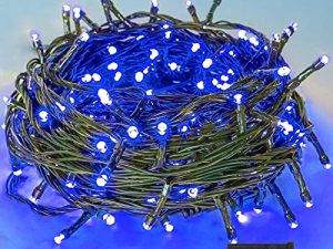 YIQU Extendable 82FT 200 LED Blue Christmas String Lights for Outdoor/Indoor